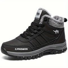 Men's Plush Lined Hiking Boots Non Slip Lace Up Sneakers