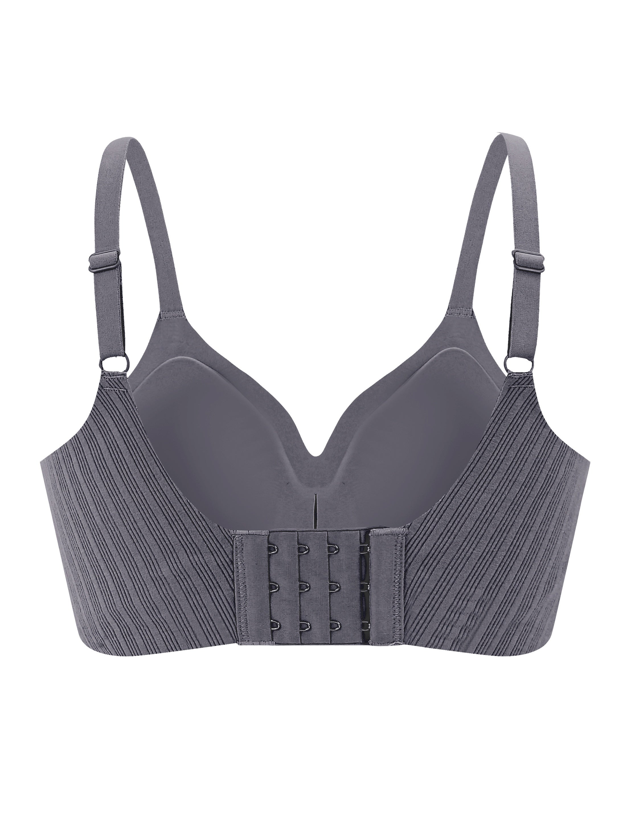 Striped Side Wireless Bra Breathable Everyday Lingerie