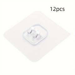 6pcs Clear Plastic Wall Hooks Heavy Duty Kitchen Bathroom Office