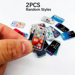 5pcs Mobile Phone Models Resin Decorations Mini Dollhouse DIY Random Styles