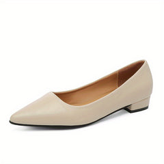 Women's Slip On Block Heel Shoes Point Toe Shallow Daily Shoes