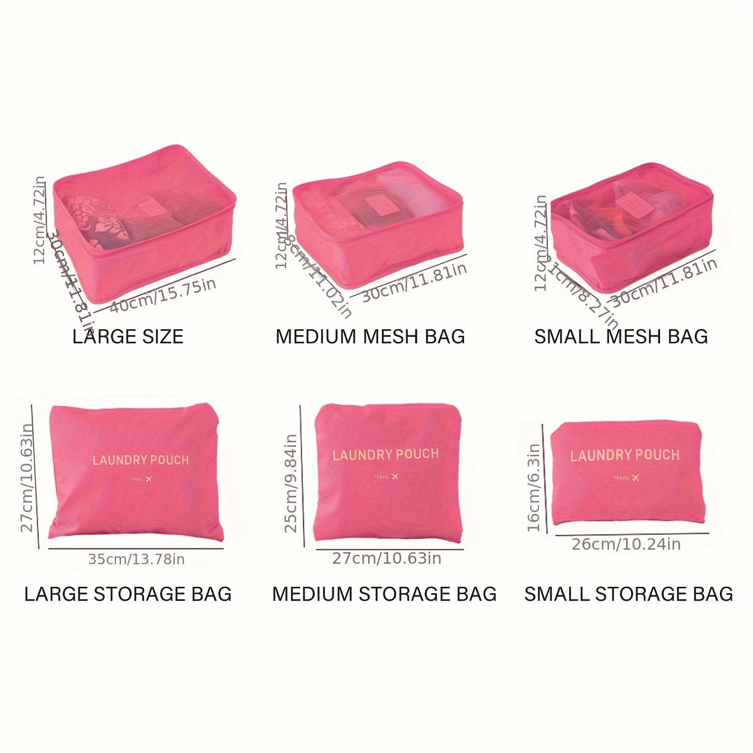 6pcs Travel Storage Bag Portable Clothes Storage Bag Luggage Packing Bag