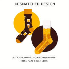 Asymmetrical Pattern Funny Socks Novelty Crew Socks For Men Women