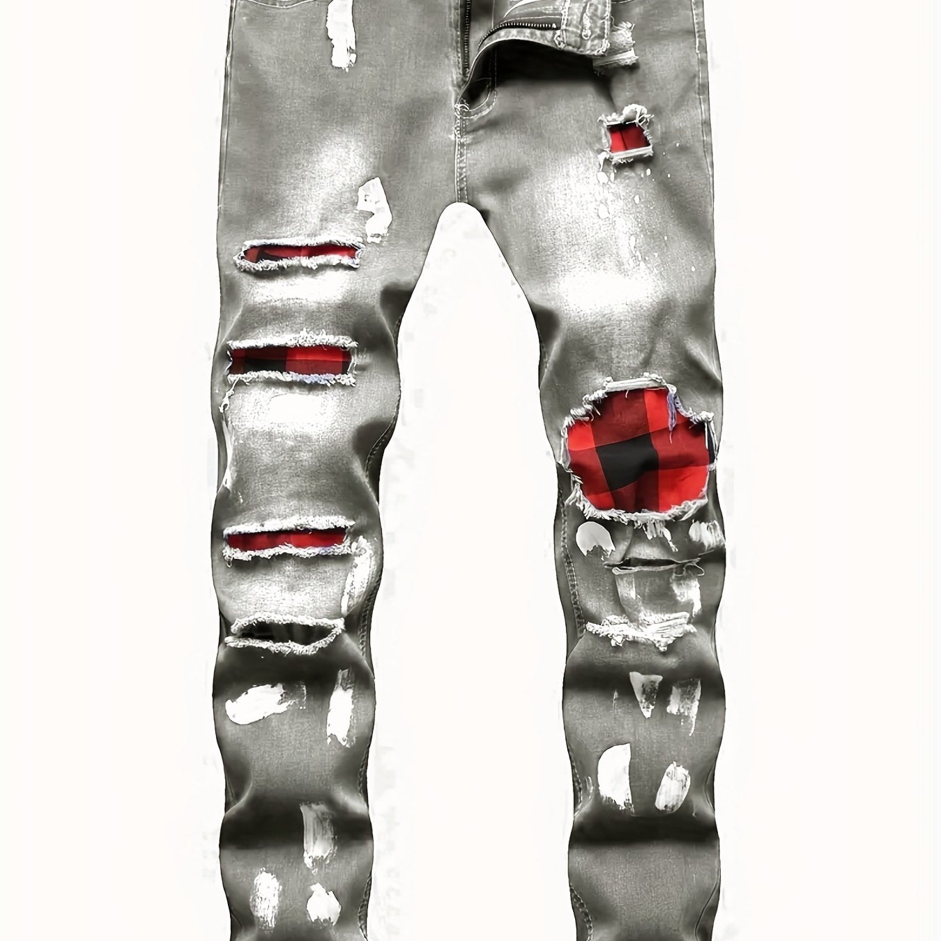 Men's Ripped Jeans Casual Street Style Distressed Denim Pants