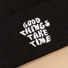 Letter Embroidered Knit Beanie Street Hip Hop Beanie