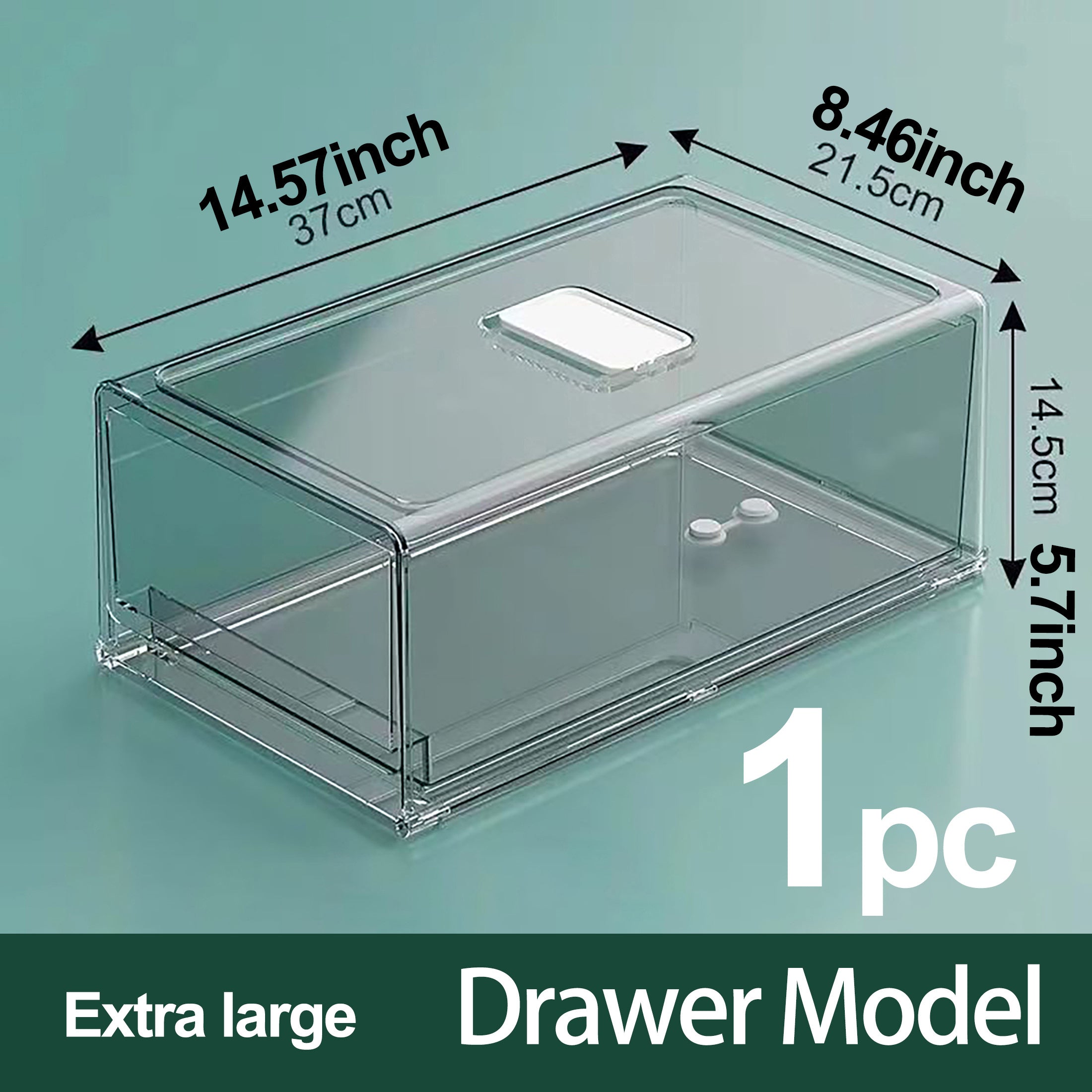 Transparent Drawer Refrigerator Storage Box for Fresh Food, Freezer Safe