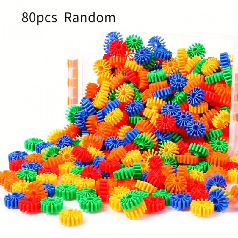 Interlocking Toys Gear Assembly Building Blocks Set