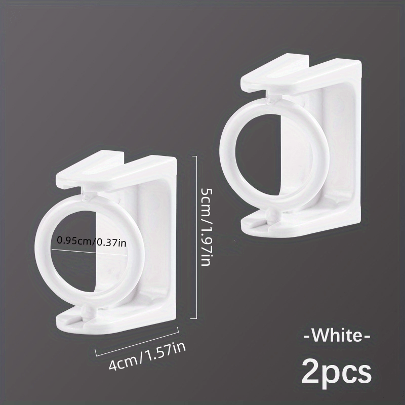 2pcs Self Adhesive Telescopic Rod Hanger with Rotatable Corner Pole Ring