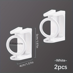 2pcs Self Adhesive Telescopic Rod Hanger with Rotatable Corner Pole Ring