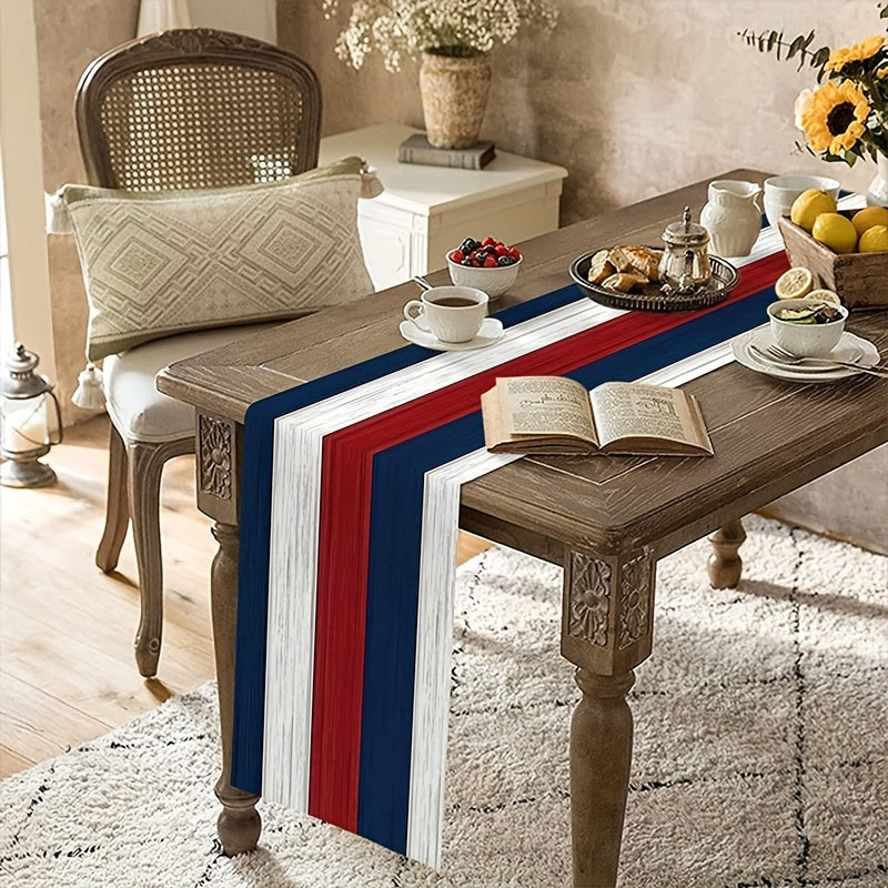 Burlap Linen Rustic Table Runner Vintage Wood Grain Dresser Scarf