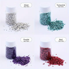 4 Colour Set Metallic Crystal Chips 120g Resin Filler Nail Art DIY Jewelry