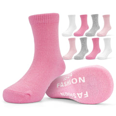 8pk Thermal Crew Socks for Girls/Toddlers - Cozy & Warm for Cold Weather