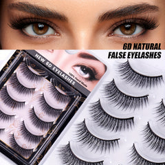 5 Pairs 6D Chemical Fiber False Eyelashes Natural Curling Reusable