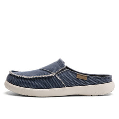 Men's Canvas Slip On Mules Lightweight Comfortable Open Back Shoes