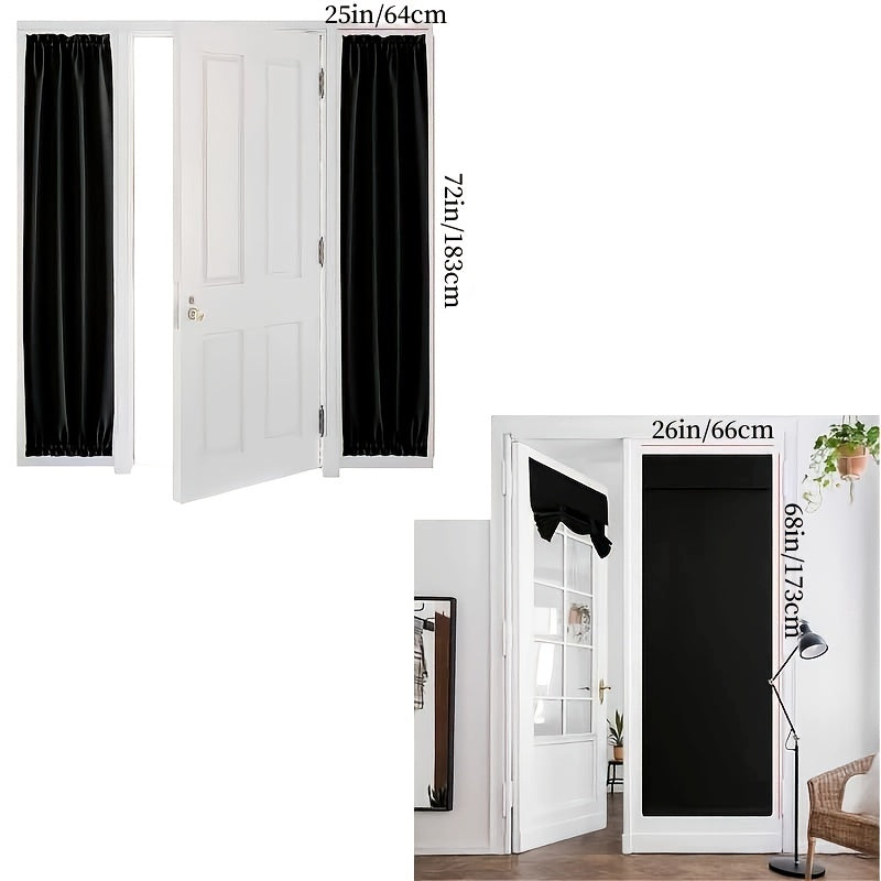 Solid French Blackout Door Curtain 66x173cm