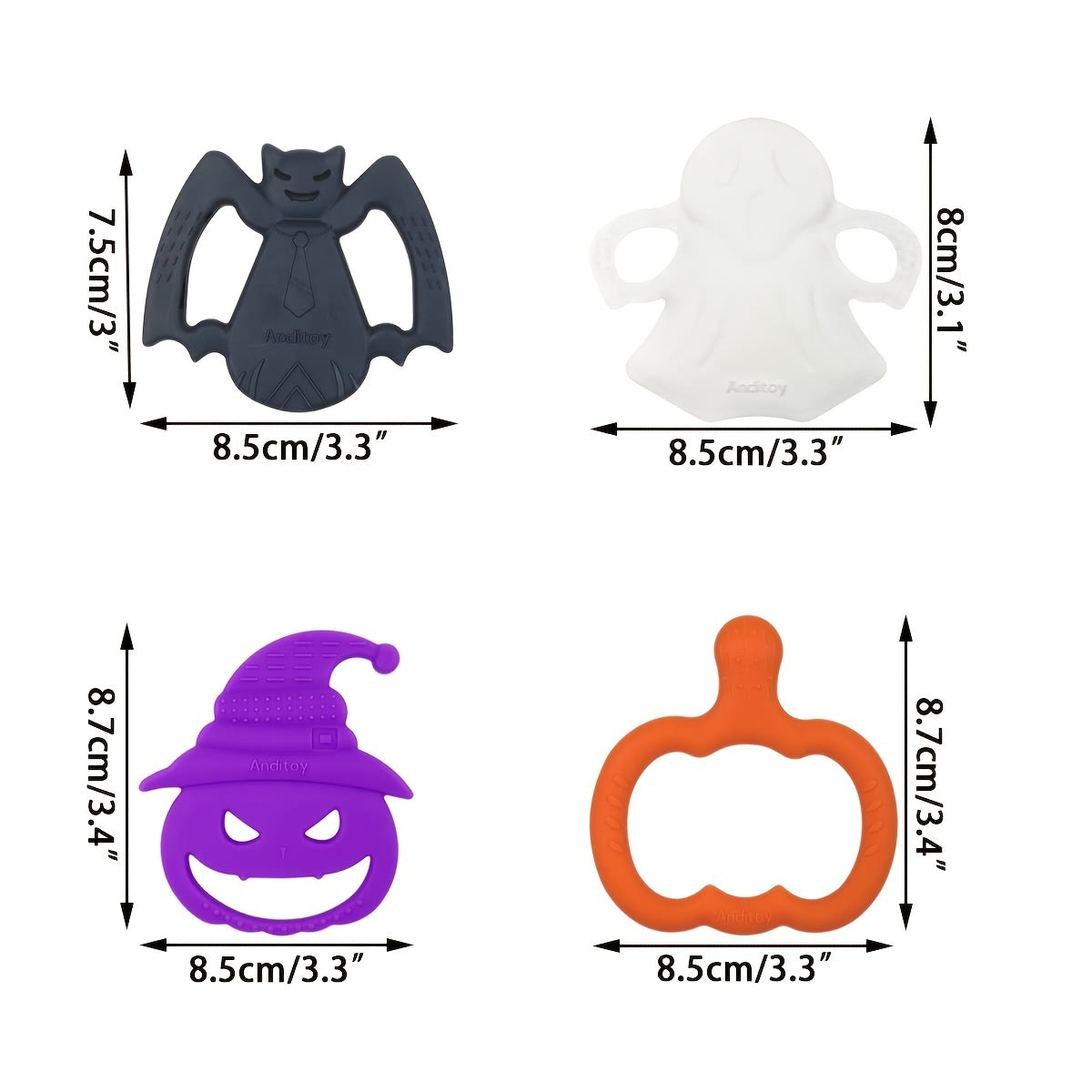 2pcs Halloween Teething Toys My First Halloween Teether For Baby Toddlers