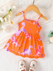 Baby Girls Dino Cami Dress for Summer