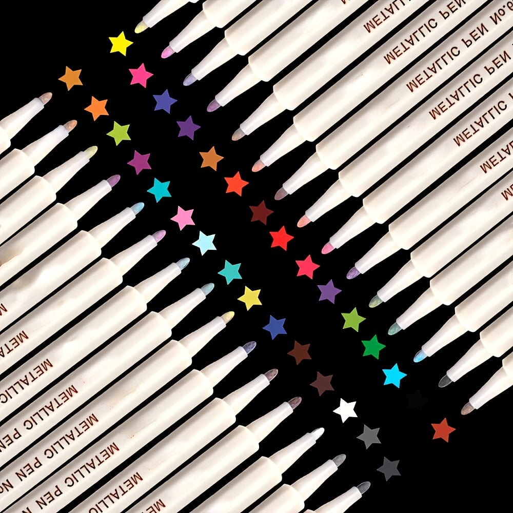 20 Metallic Marker Pens for DIY Craft Projects