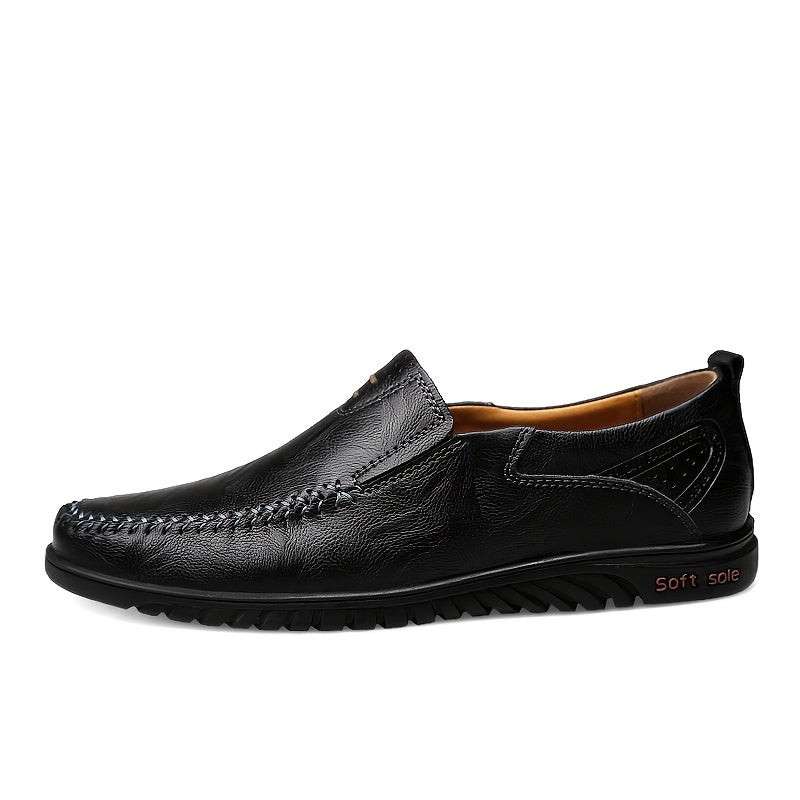 CLOHOO Customizable Leather Loafer Shoes Soft Sole Stitching Rubber Sole