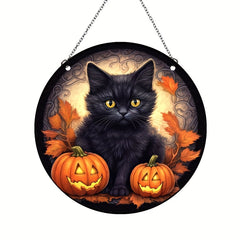 Acrylic Halloween Ghost Pumpkin Round Window Hanging Pendant