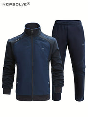 Men's Block Suit & Athletic Pants Set