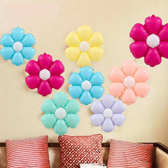 6pcs 18" Small Flower Balloons for Birthday Parties, Macaron Foil Balloons