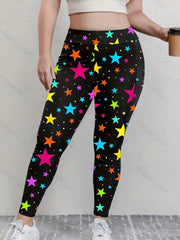 Colorful Star Print High Stretch Leggings