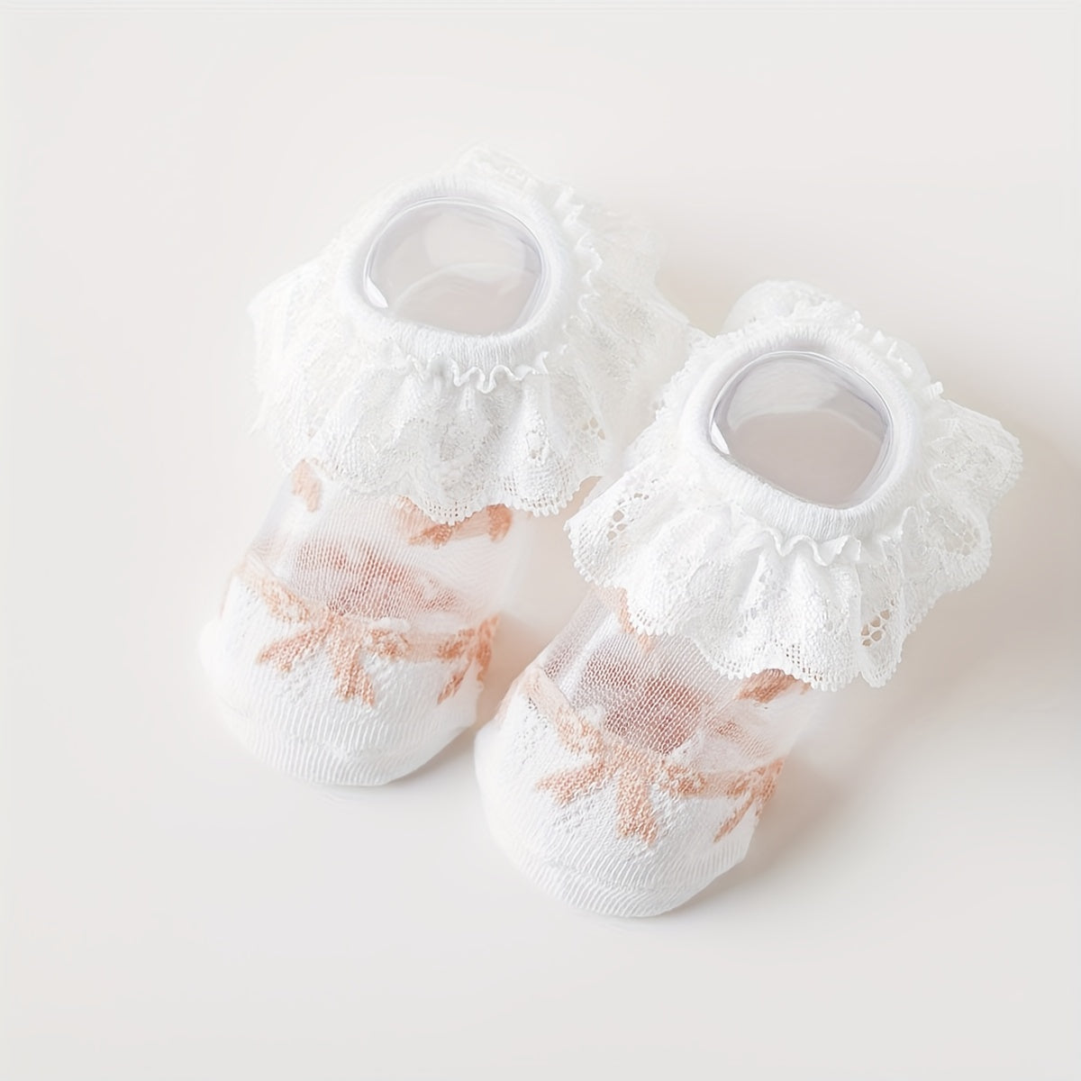 Baby Girls Lace Ruffle Boat Socks for Spring and Summer