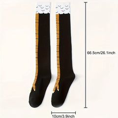 Chicken Feet Pattern Knee High Socks Funny