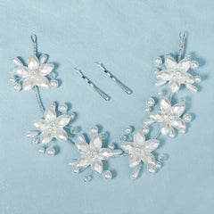 Bridal Headpiece Faux Pearl Flower Hair Accessories