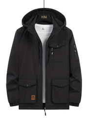 Men's Waterproof Hooded Jacket for Outdoor Activities