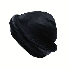 Golden Velvet Mens Headband Cap Elastic Soft Solid Cap