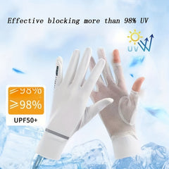 Breathable Ice Silk Gloves Short Touchscreen Cycling Gloves