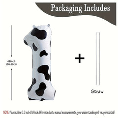 Cow Print Balloon Birthday Decoration Supplies Cowgirl Theme Number Balloon