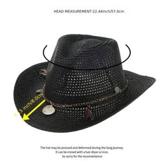 Western Cowboy Straw Hat Outdoor Seaside Beach Cap Sun Protection Sun Hat