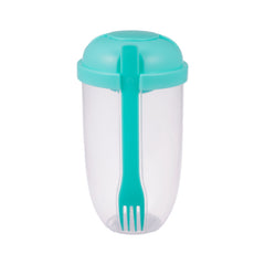 Portable Mason Cup with Fork Lid for Breakfast Salads Sauces - Outdoor Fitness