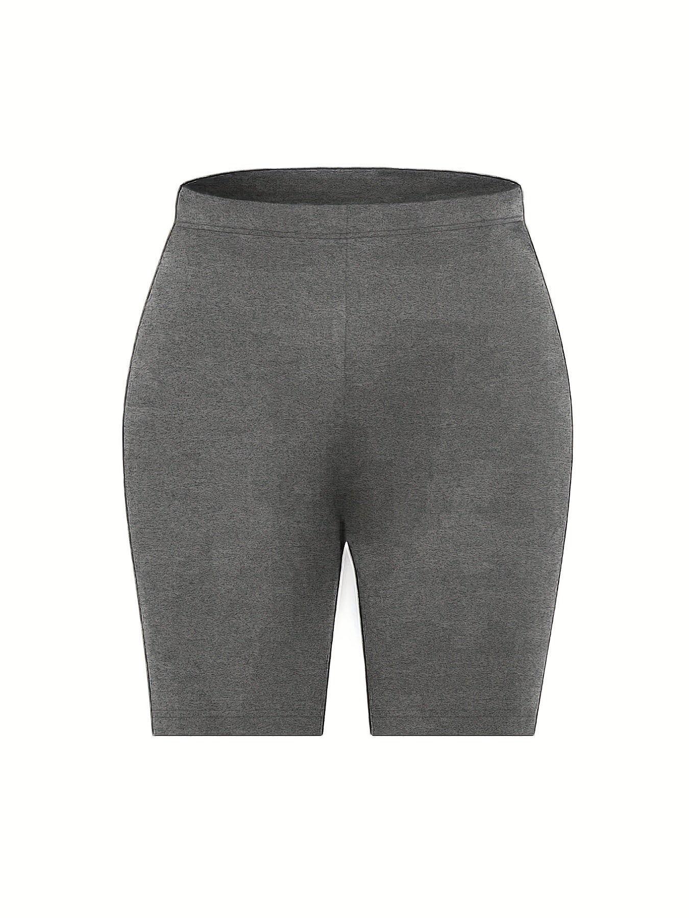 Casual Shorts Women's Plus Solid Elastic Waist High Stretch