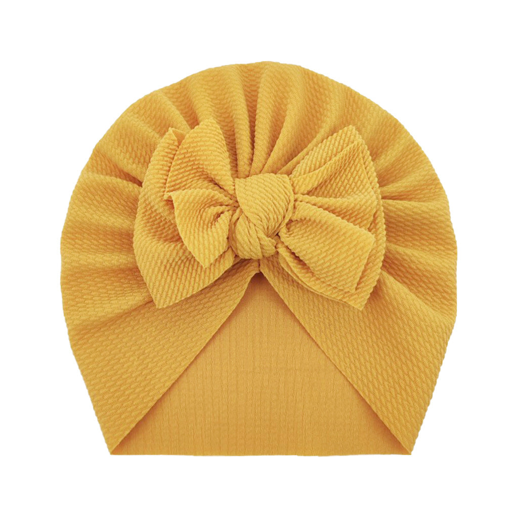 Newborn Bow Decor Turban Hat Cap Beanie For Baby Boys And Girls