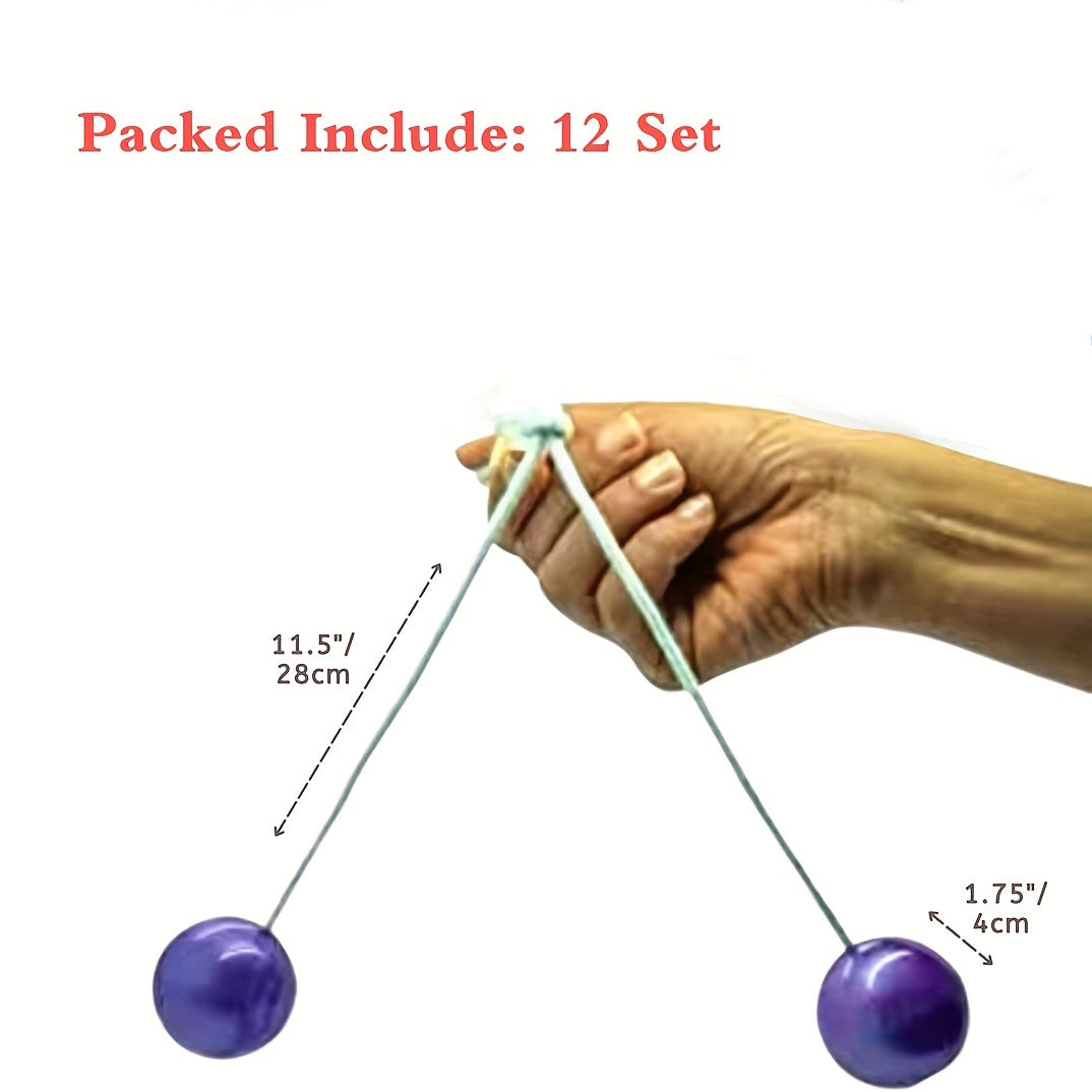 12pcs Clacker Ball Set Vintage Toys for Kids - Party Favours & Stocking Stuffers