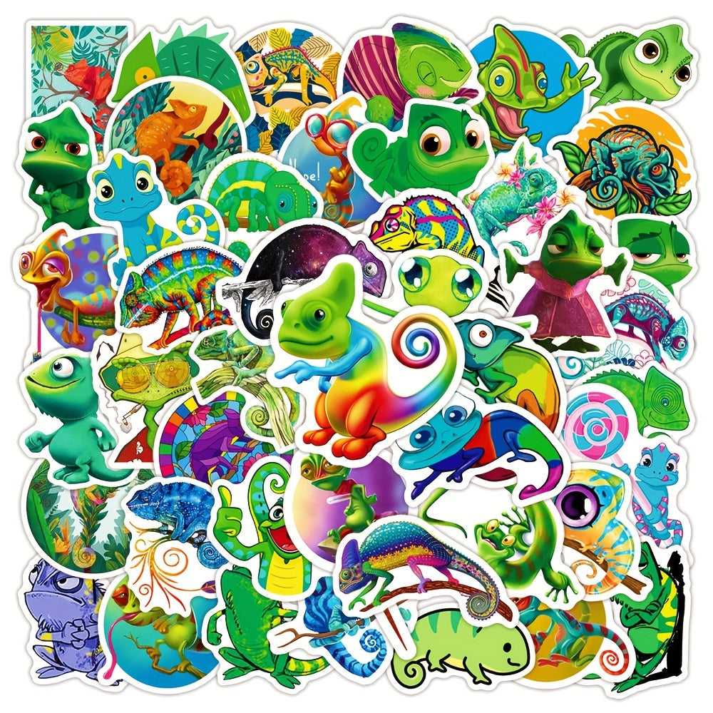 50pcs Chameleon Reptile Stickers DIY Creative Toys
