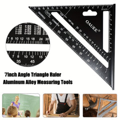 7 Inch Aluminum Triangle Ruler Protractor Metric Square Measuring