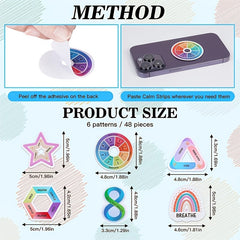 48 Calm Stickers Anxiety Relief Fidget Tactile Rough Textured Strips