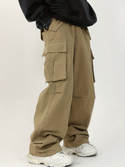 Men's Straight Leg Cargo Pants Loose Baggy Outdoor Work Pants