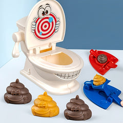 Toilet Shooting Game Set with Cartoon Toilet & Launchers - Kids' Entertainment