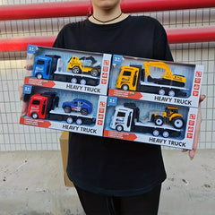 Flatbed Trailer Transport Car with Small Car