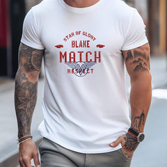 Retro Letter Print Men's Graphic Crew Neck Active T shirt