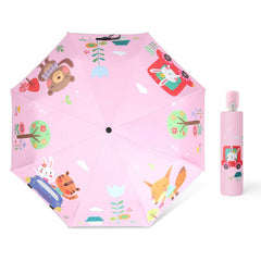 Kids Windproof Folding Auto Umbrella