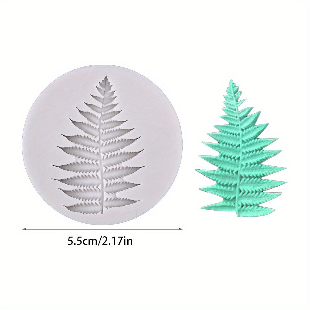 Round Fern Leaf Liquid Silicone Mold for Cake Decorating Fondant Mould