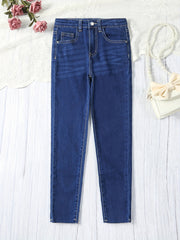 Girls Skinny Denim Trousers Casual Jeans For Kids