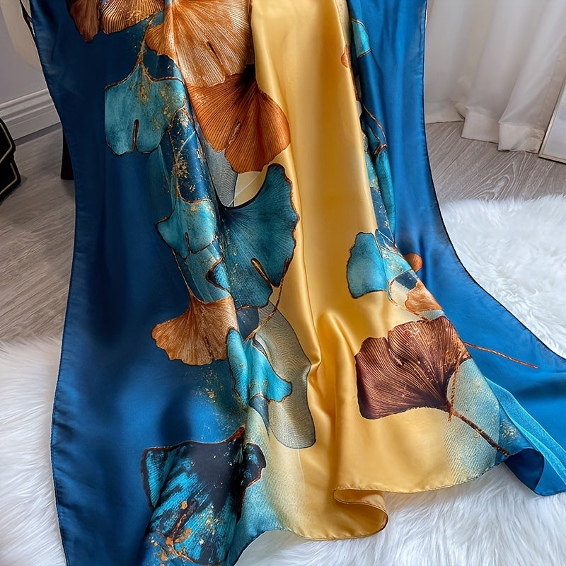 Silky Damask Scarf Sunscreen Shawl Wrap